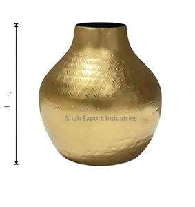 Florero de Metal con acabado de latón dorado, decoración para el hogar y la boda, florero de estilo elegante, decoración de mesa hecha a mano - Product Image 6