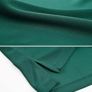 Polo homme vert uni sur mesure, coupe ajustée, manches courtes, tissu piqué doux, vêtement décontracté, haut d'été - Product Image 4