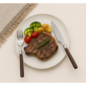 Juego de Cubiertos de Acero Inoxidable con Mango de Madera de Nogal Premium, Cubertería Retro de Lujo para el Hogar y Restaurantes, Cubiertos con Logotipo Personalizado - Product Image 4