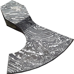 Burraq Hache de fendage et tête de tomahawk en acier Damas, qualité supérieure, faite main, avec étui en cuir, pour le camping et les activités de plein air, cadeau pour papa - Product Image 5