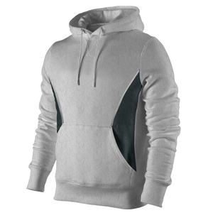 Sweat à capuche gris uni 100 % coton molletonné pour homme avec poche et impression sérigraphiée – Idéal pour l'entraînement sportif et la remise en forme - Product Image 2