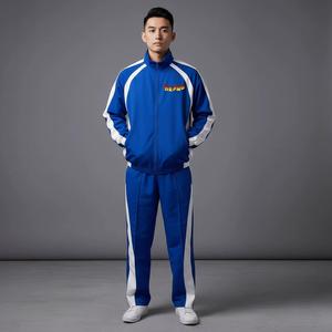 OEM <b>Mens</b> Branded Wholesale Windbreaker Bomber Hood <b>Summer</b> <b>Jackets</b> <b>Lightweight</b> Knitted Fabric Front Logo Match Shorts and Pants - Product Image 4