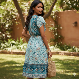 Robes bohèmes décontractées pour femmes Unity Luxure Summer, imprimé floral, écologiques, respirantes, antistatiques, amples - Product Image 3