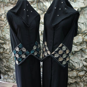 Abayas élégantes et modestes pour femmes, brodées à la main au Zardozi, à manches longues, style Dubaï, robes formelles, respirantes, traditionnelles musulmanes - Product Image 1