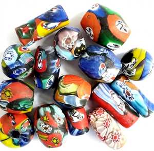 ลูกปัดแก้วแอฟริกันหลากสี ลวดลายทำมือ สำหรับทำเครื่องประดับ ขายส่ง - Product Image 4