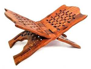Engraved <b>Wooden</b> Quran <b>Bookends</b> Islamic Holy Book Stand Holder Traditional Arabic Calligraphy Decor - Product Image 2