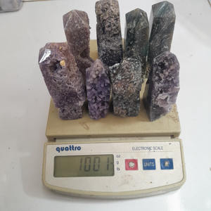 Tour d'agate naturelle de raisin d'Indonésie de haute qualité en gros pierres précieuses artisanat cristal de guérison taille 95mm - Product Image 3