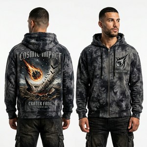 Sweat à capuche personnalisé orange délavé style vintage pour homme, motif steampunk, streetwear, en molleton épais, fabricant - Product Image 4