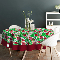 Housse de table ronde personnalisable en coton 100% pur, tissée, à motifs floraux modernes, imperméable, résistante à l'huile, douce, décoration d'intérieur, Mayuri Creations