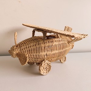 Natural rattan <b>aeroplane</b> miniature <b>toy</b> planes <b>aeroplanes</b> for children play & nursery decor - Product Image 3