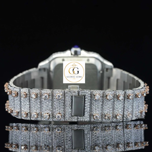 Export Quality Luxury Gold Iced Out Moissanite Diamond Watch Full Bling Stainless Steel Timepiece for Men Available at Sale - Product Image 4