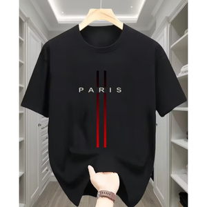 T-shirt graphique pour homme Paris France, 100% coton premium, 220g, impression DTF, t-shirt personnalisé avec logo, t-shirt pour homme - Product Image 1