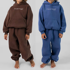 ชุดเสื้อผ้าเด็กสั่งทำพิเศษ Perfect Industry 2026 สีน้ำเงินล้วน ผ้าฝ้ายฟลีซ เสื้อฮู้ด กางเกงวอร์มลำลอง สำหรับกิจกรรมกลางแจ้ง - Product Image 4