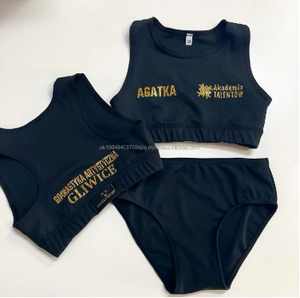 Soutien-gorge de sport Croptop en coton personnalisé Booty Short Girls Active Performance Wear Dancing Gymnastics Lace Casual Logo personnalisé - Product Image 3