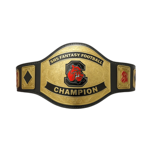 SHS Fantasy Football Champion Belt Customizable Bulldog Design Sports Title Belt Trophy - Product Image 1