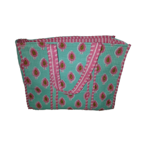 Blue Luxury Premium Women's <b>Tote</b> <b>Bag</b> Classic Style Zipper Closure Made India Indian Manufacturer Exporter <b>for</b> <b>Summer</b> - Product Image 1