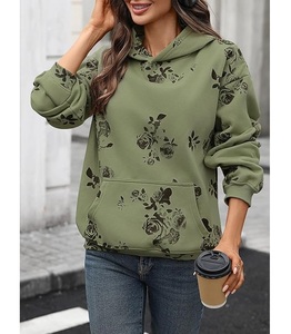 Pull à capuche d'hiver confortable pour femme, 100 % coton, à manches longues, col tombant, imprimé, best-seller, provenant du Bangladesh - Product Image 3