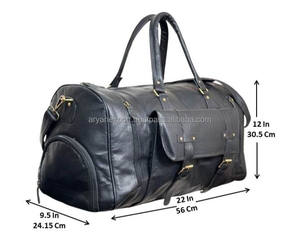 Bagages de nuit en cuir de vachette personnalisé sac de week-end en cuir pleine fleur avec compartiment à chaussures sac de voyage en cuir véritable pour hommes - Product Image 2