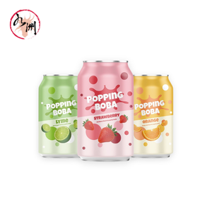 Boisson gazeuse pétillante 330 ml avec boba aux fruits, logo personnalisé, boisson gazeuse en conserve - Product Image 1