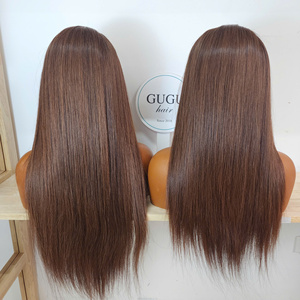 Wholesale 100% Vietnamese Remy Human <b>Wig</b> Closure Transparent for Lace for Dark Root Long Length Straight <b>Deep</b> <b>Wave</b> No Tangle - Product Image 5