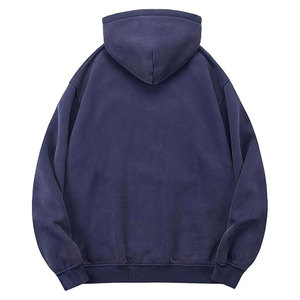 Womens Unisex Oversized Acid Wash Winter Heavyweight Vintage Pullover <b>Hoodie</b> Cotton Fleece Sweatshirt Front <b>Couples</b> Custom - Product Image 2
