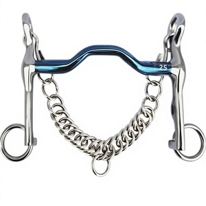 Bocado de equitación Weymouth Blue Horse de acero inoxidable y hierro dulce, diseñado por Intel Riaz Jamal para productos ecuestres - Product Image 1