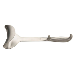 Rétracteur chirurgical manuel de style Doyen, lame fine de 90 mm de large, 52 mm de profondeur, manche creux, longueur 265 mm, instrument en acier inoxydable - Product Image 1