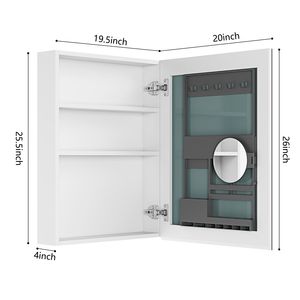 Armadietto da Bagno Senza Cornice 20 L x 26 A con Specchio Smussato, Anta ad Apertura a Destra, Prodotto d'Arredamento - Product Image 6