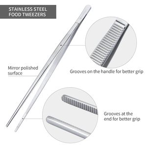 แหนบคีบสแตนเลสสตีลยาวพิเศษสำหรับทำอาหารทะเลใช้ในห้องครัวใช้ทำอาหาร - Product Image 2