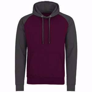 Sudadera con Capucha para Hombre, Negra y Roja, con Mangas Raglán y Bolsillo, Estilo Casual, Corte Regular, Tejido de Algodón, para Otoño - Product Image 5