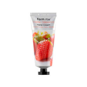 Crème pour les mains Farmstay Visible Difference pour peaux sèches, parfum fruité à la fraise, hydratante - Product Image 1