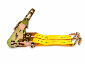 Correas de Amarre Industriales de Poliéster Amarillo de 25 mm con Hebilla de Acero, Ganchos Dobles en J, Longitud Personalizable, Alta Resistencia, CE - Product Image 6