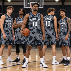 Uniforme de Baloncesto Negro y Gris Sólido, Jersey y Pantalones Cortos Personalizados por Sublimación, 100% Poliéster, Secado Rápido, Transpirable, Unisex LUNAR - Product Image 4