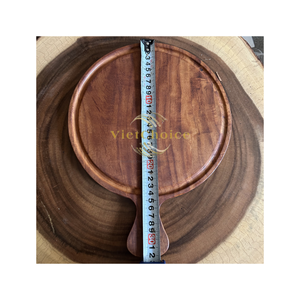Vietchoice Eco Friendly Handmade Wooden Serving Tray <b>Decorative</b> Shape Food Tray Round Wooden <b>Decorative</b> Tray <b>Rustic</b> Handmade - Product Image 6