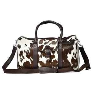 Sac de voyage en cuir véritable, style vintage, grande capacité, sac de week-end, fermeture éclair, léger - Product Image 4