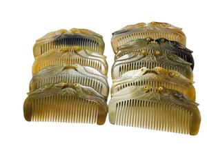 Offre spéciale à partir de 99 données d'or Vietnam peigne à cheveux en corne de buffle classique-accessoire de Logo personnalisé à dents fines purement naturelles - Product Image 3