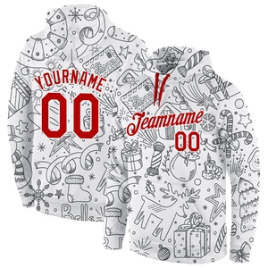 Sweat-shirt à capuche sportif 3D blanc et rouge personnalisé, nouvelle conception, vente en gros directe pour l'industrie - Product Image 1