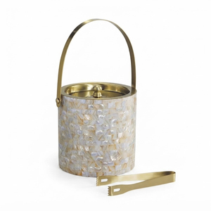Seau à glace de luxe en acier inoxydable avec mosaïque de nacre et coquille d'ormeau, refroidisseur à vin et seau à champagne pour hôtels, bars et événements - Product Image 5