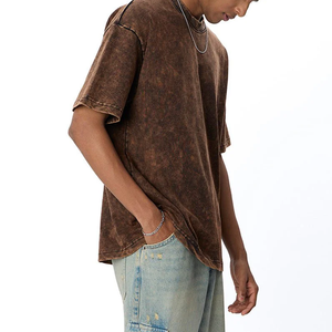 Camiseta de talla grande con efecto acid wash para hombre, recién llegada, la más vendida, último diseño de moda, mejor material, nuevas camisetas de hombre con efecto acid wash - Product Image 2