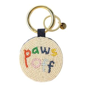 Llavero con Cuentas de Diseño Paws Off, Bordado con Cuentas, Hecho a Mano, con Diseño Festivo - Product Image 1