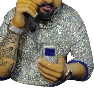 Collier personnalisé en laiton plaqué or 18 carats avec pendentifs et breloques en zircon, motif lettre Sidhu Moose Wala, bijoux fins - Product Image 1