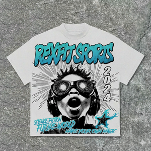 Camiseta de algodón con lavado ácido de gran tamaño para hombre, estilo streetwear 2026, diseño de banda personalizado, impresión DTG - Product Image 1