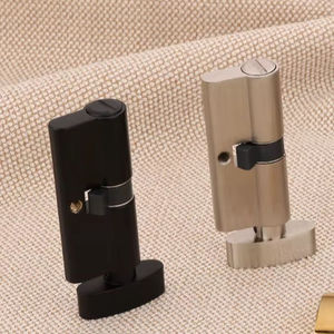 Ensemble de poignées cylindriques en laiton massif de 80 mm de qualité supérieure, avec bouton d'entrée sécurisé à clé et pack de clés multiples pour villa de luxe - Product Image 1