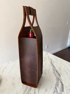 Elegante Bolsa Porta Vino de Cuero Genuino, Funda de Lujo para una Sola Botella, Modelo Vintage LEB-0069B - Product Image 2