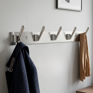 <b>Black</b> Metal Garment Hanger <b>Hook</b> 8 <b>Hooks</b> Wall Mounted Clothes Coat Jacket Hat Bag Organizer Heavy Duty Space Saving Storage Rack - Product Image 3