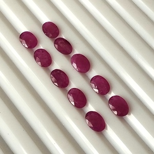 Rubis naturel de qualité supérieure non chauffé, taille ovale calibrée 7x5 mm, 10 pièces, pierres précieuses lâches de Mozambique à facettes, 6,65 carats - Product Image 2