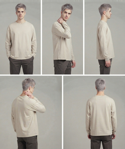 เสื้อยืดแขนยาวผู้ชายไซส์ใหญ่ ขายส่ง ผ้าฝ้าย 100% คอกลม สวมใส่สบาย ทรงหลวม เสื้อยืดลำลอง สไตล์สตรีทแฟชั่น เสื้อยืดวิ่งออกกำลังกาย - Product Image 6