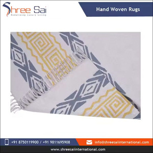 Tapis floral indien abstrait en fibre de coton naturel tissé à la main en laine lavable pour salon chambre à coucher tapis et ensembles - Product Image 5