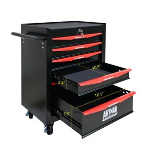 20\" 6-Drawer Rolling Metal Tool Chest Cabinet Steel Tool Storage Box with Ball Bearing Drawer Slides - Product Image 5