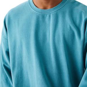 <b>Men</b> Plain Crew Neck Long Sleeve Sweatshirt 100% Cotton Nonwoven Quick Dry Breathable Printed All Seasons Wearable Blue Color - Product Image 4